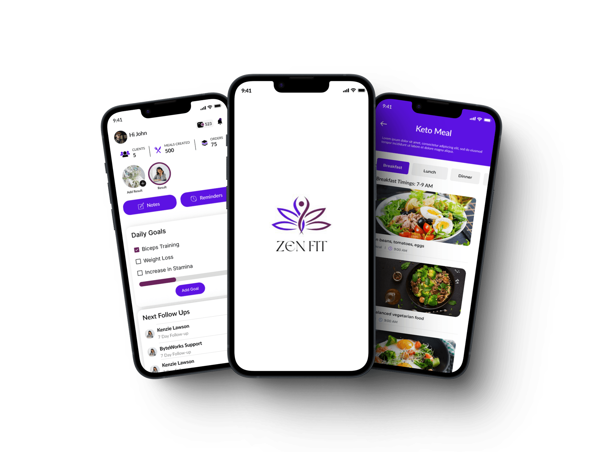 Zen Fit App Screens